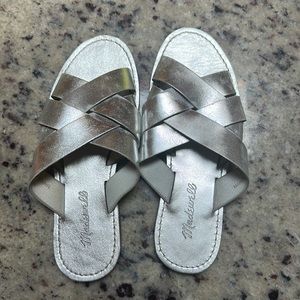 Madewell silver leather braided sandal
